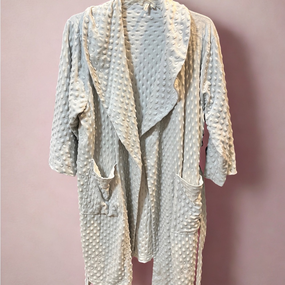 Textured Cozy Grey Robe - Size 18/20